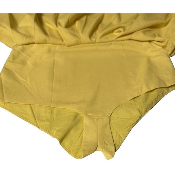 Mea Culpa Yellow Linen Cotton Pleated Mini Skirt Size Small Preppy Young Summer - Picture 4 of 10